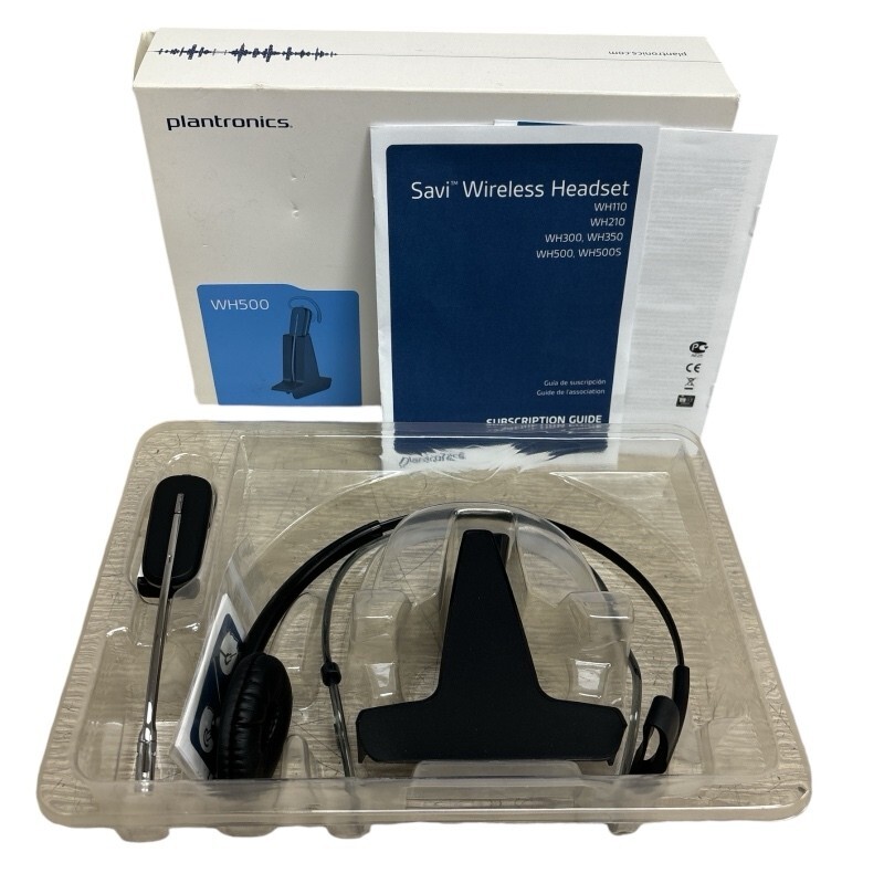 Plantronics WH500 Headset w/Base & Battery Set