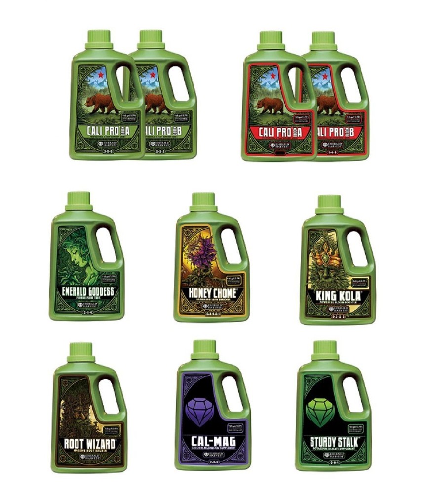 Emerald Harvest Nutrients 2-part Combo Package Kit - 1 Quart Size (Cali Pro Grow
