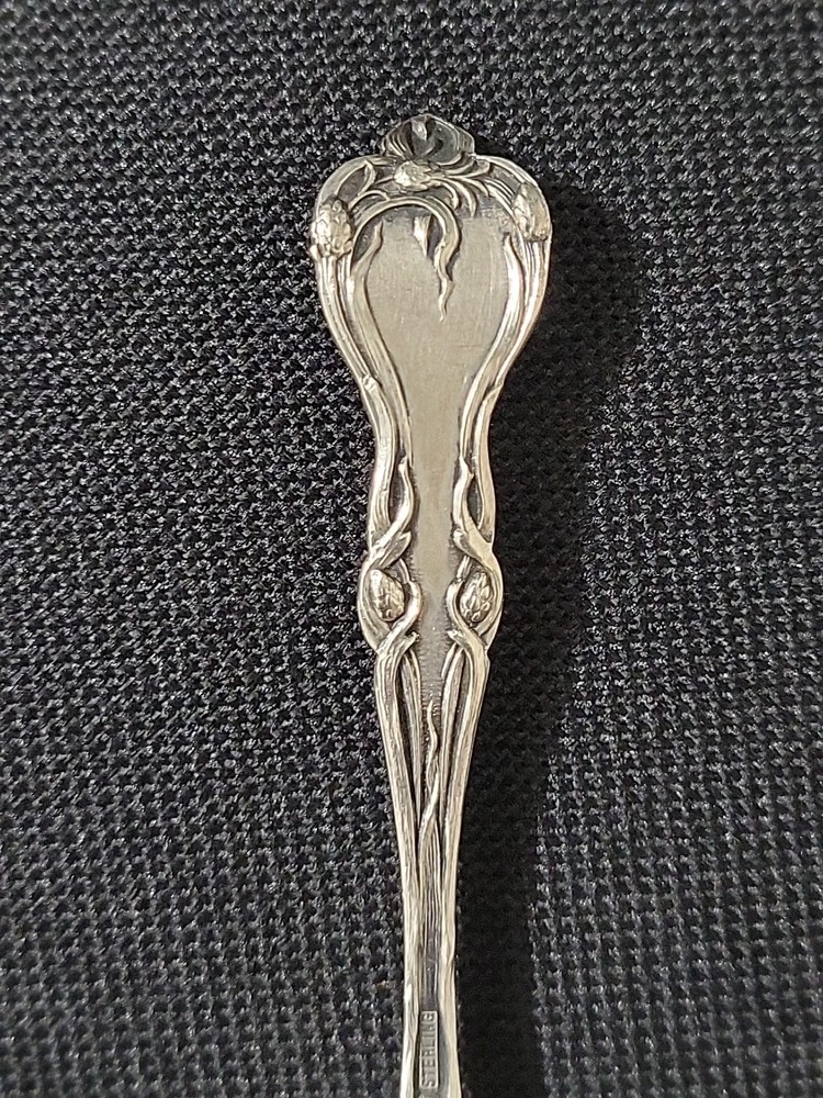 Antique Alvin Iris Pattern Sterling Silver Lemon Fork Art Nouveau c1904