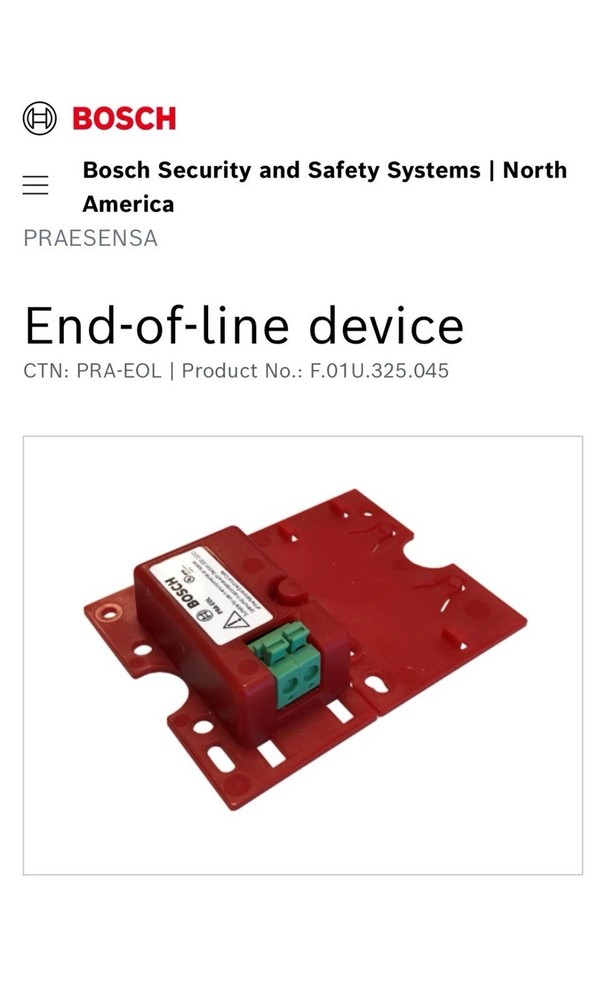 BOSCH PRA-EOL End-of-line device
