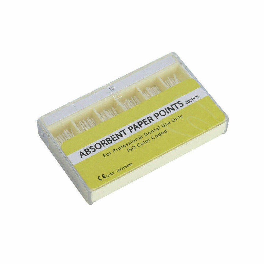 200 Pcs Dental Absorbent Paper Points Sterile Color Coded Eododontic Eodo Root
