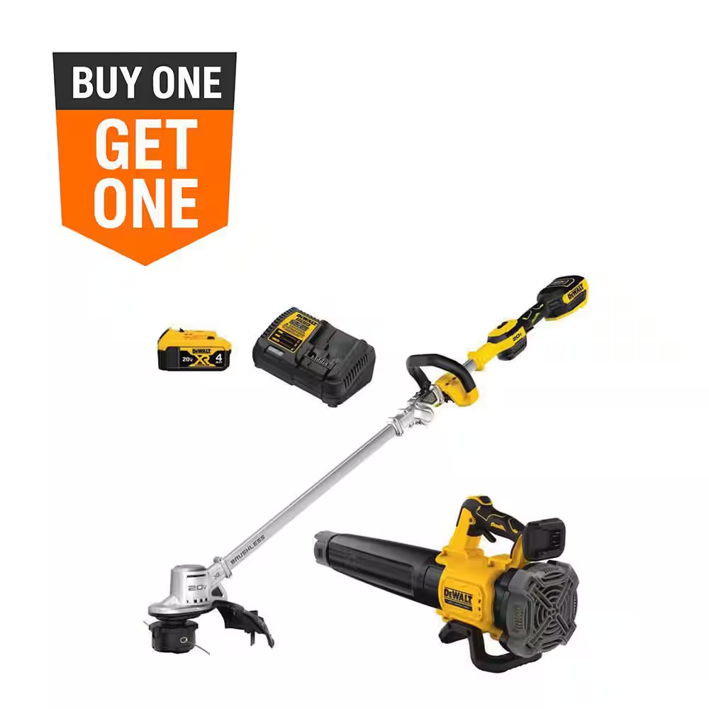 20V MAX Cordless Battery Powered String Trimmer & Blower Combo Kit with (1) 4 Ah