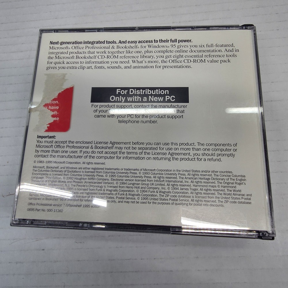VTG Microsoft Office Professional & Bookshelf 7.0 CD-ROM Set Windows 95 UNTESTED