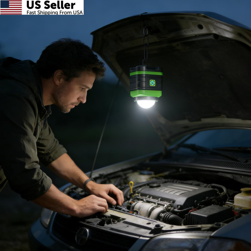 Lichamp LED Camping Lantern, Battery Powered Lights Green