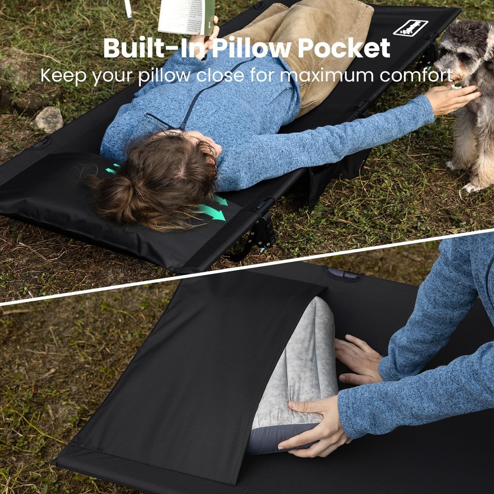Portable Camping Cot, Sleeping Cots for Adults, Ultralight Backpacking Cot, C...
