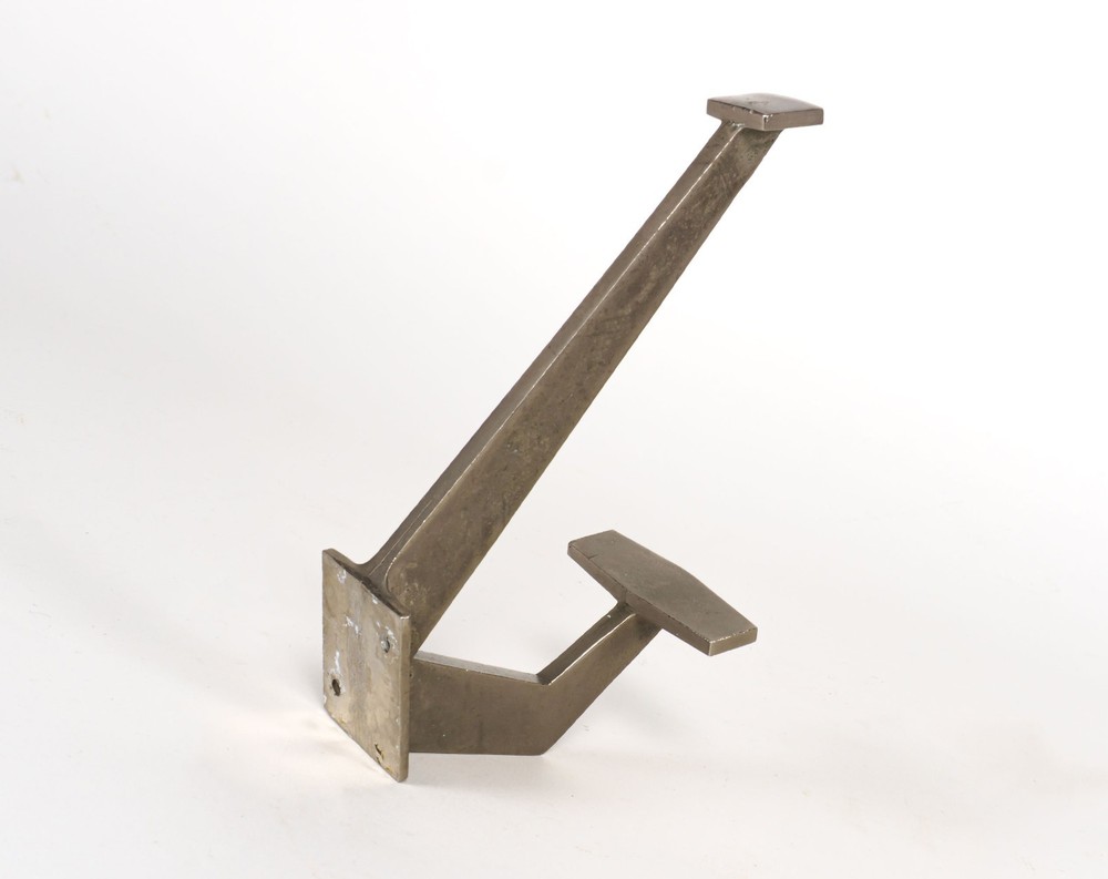 Original 1940s French Angular Art Deco Plated Bronze Wall Coat Hook