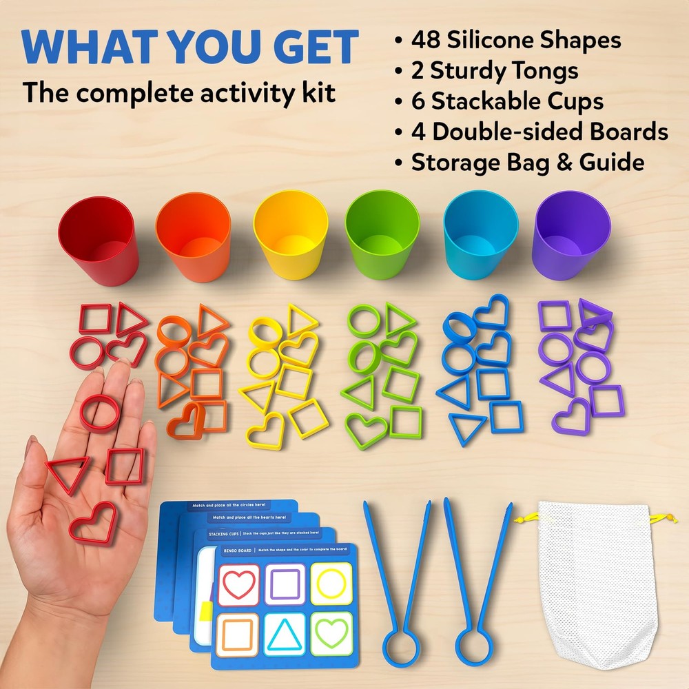 Silicone Rainbow Sorting Game - Learning & Educational Toy, Sorting, Counting...
