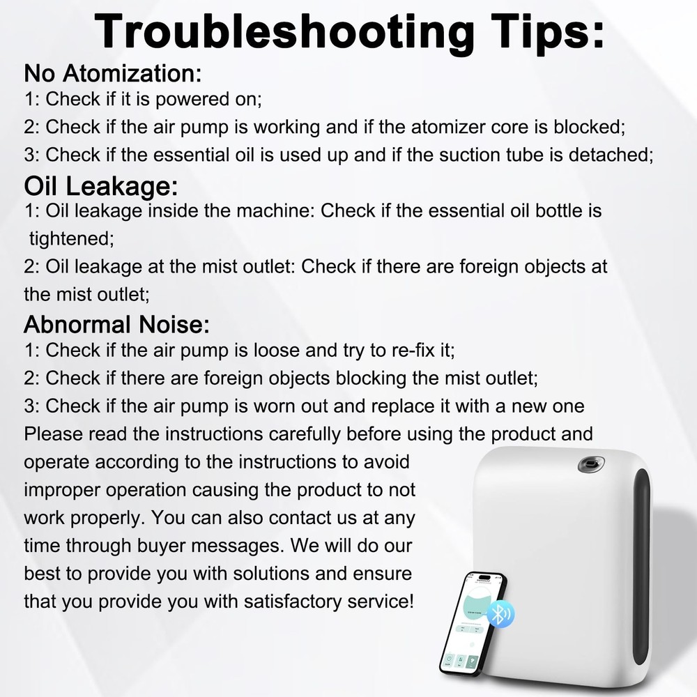 Waterless Diffuser for Home, Scent Air Machine for Home with Bluetooth-Connec...