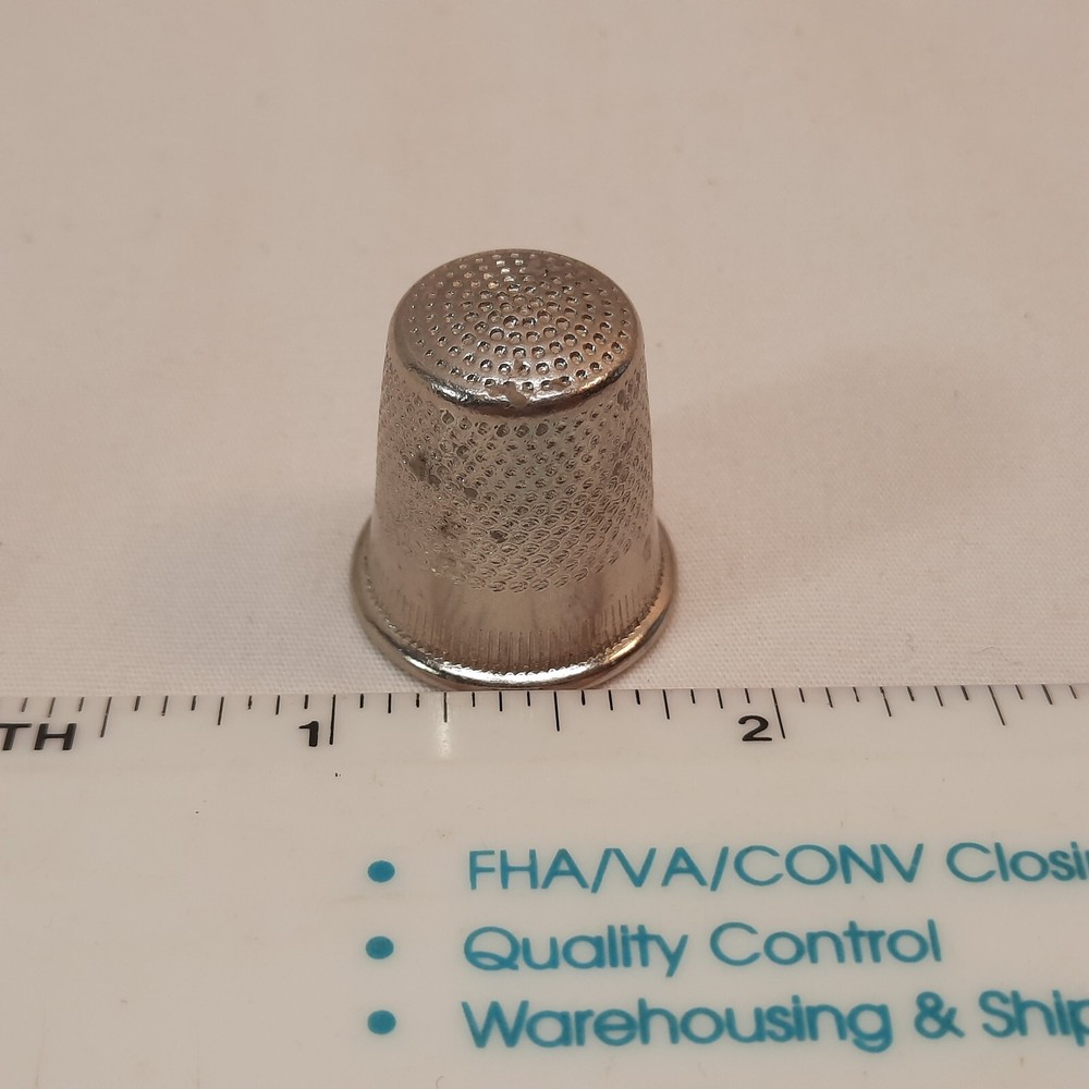 Vintage Silver Tone Sewing Thimble Made in Spain #10