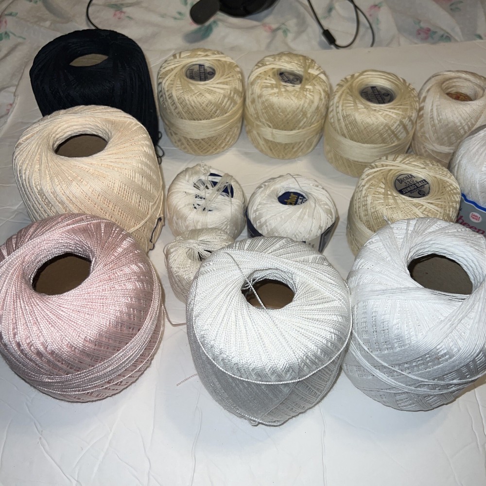 VINTAGE CROCHET THREAD J&P, Anchor BUCILLA 19 SPOOLS