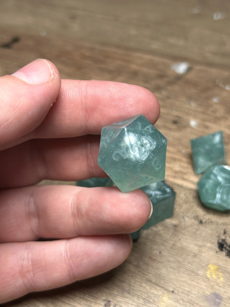 RAW* Dice: Robin's Egg _ Resin-Cast Dice Set *See Description* Handmade, D&D