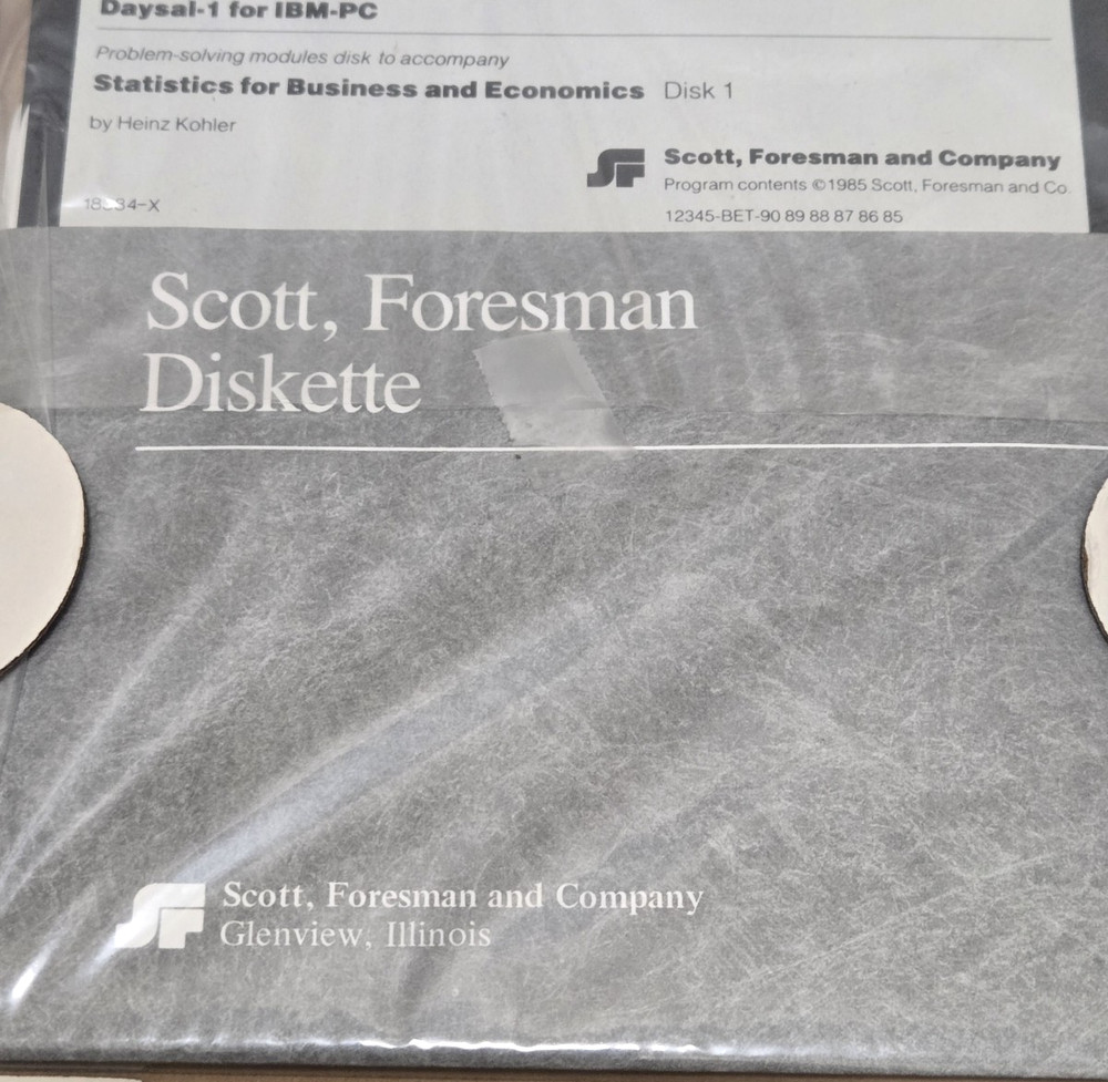 1985 Scott Foresman DAYSAL-1 IBM Computer Software 5 1/4" Disk And Documentation