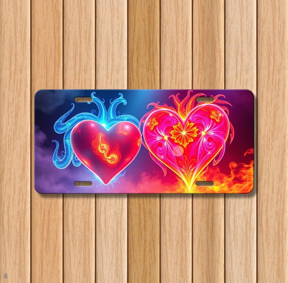 Bright Hearts License Plate Custom Front Plate Birthday Gift