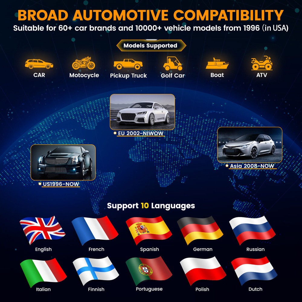 ANCEL 6V/12V Battery Tester Car Engine Fault Code Scanner OBD2 Diagnostic Tool