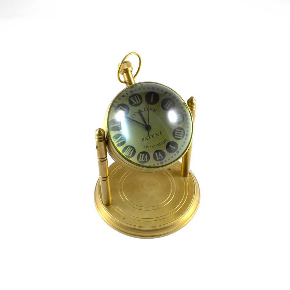 Brass Nautical 2" Time Analogue Desk Table Ball Clock with Stand