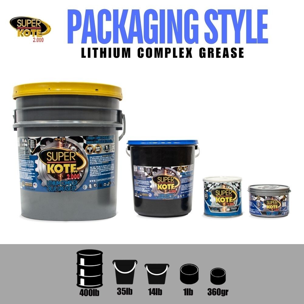Lubricant Grease Superkote 2000/ Lithium Complex /EP/ Multipurpose / Blue / 1lb