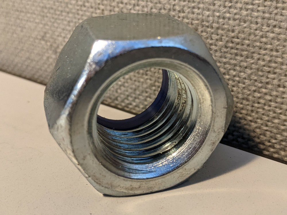 1"-8 NYLON INSERT LOCK NUT ZINC PLATED TWO EACH