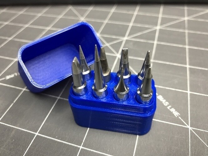 Soldering Iron Tip Organizer Case with Lid (7mm base)