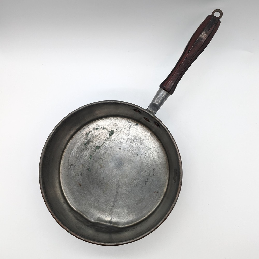 Copper Aluminum pan with wooden handle