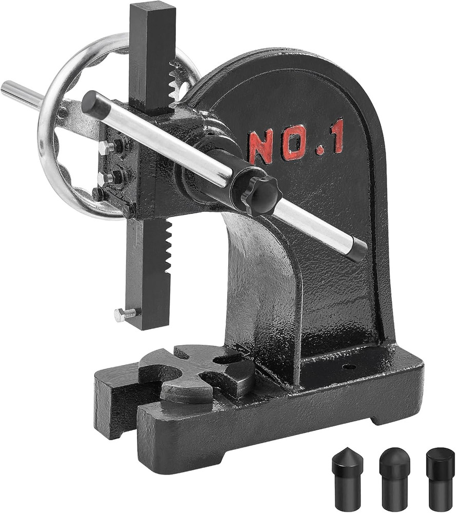 VEVOR Arbor Press, 1 Ton Manual Arbor Press with Handwheel, 5.9" Maximum Height,