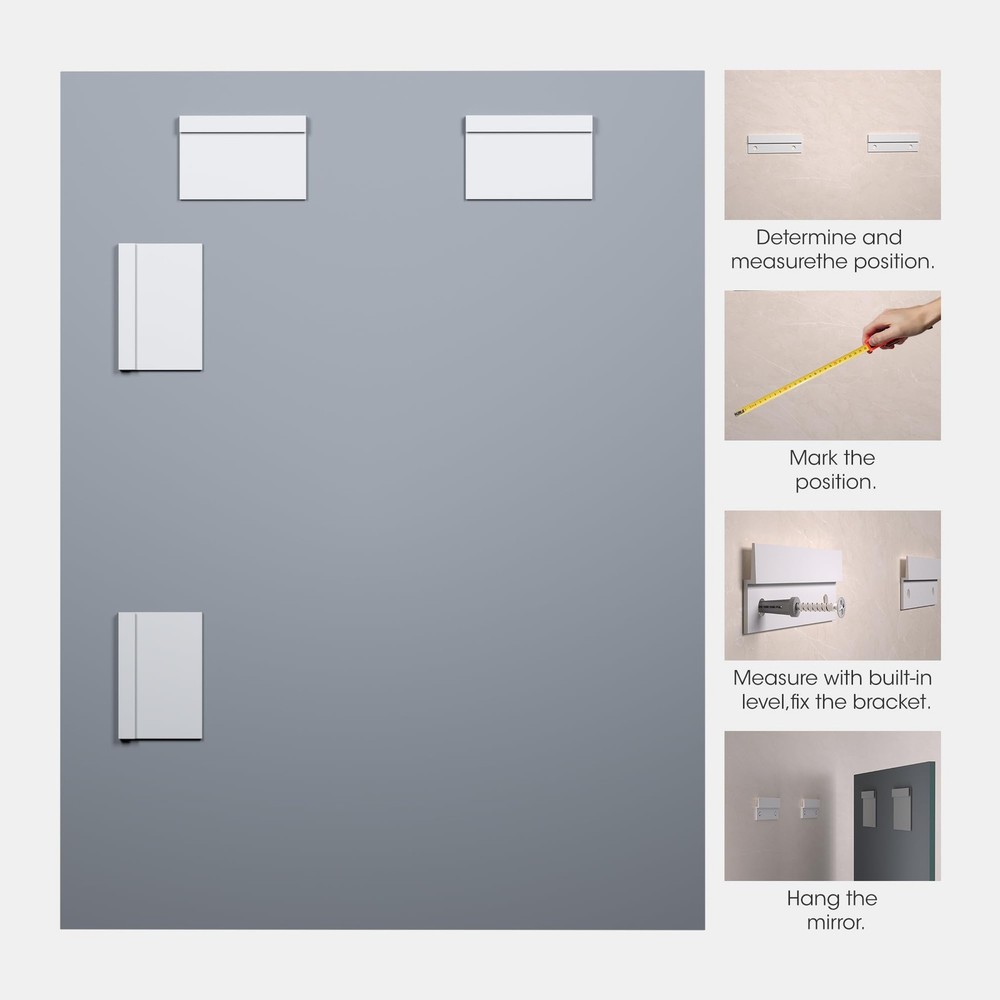 2-Pack 32" x 24" Bathroom Mirror, Mirrors for Sink, Frameless Mirror, Rectang...