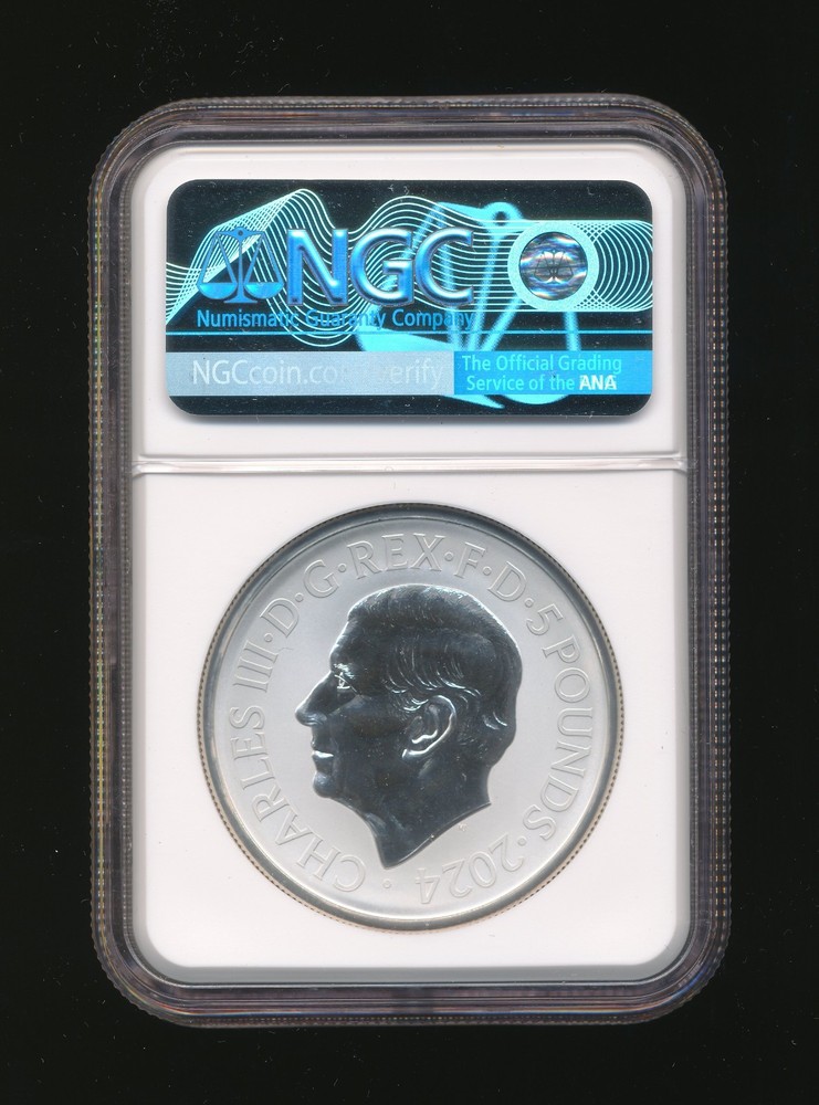 2024 £5 G Britain 2 oz Silver Reverse Proof Lion & Eagle NGC Reverse PR70 x