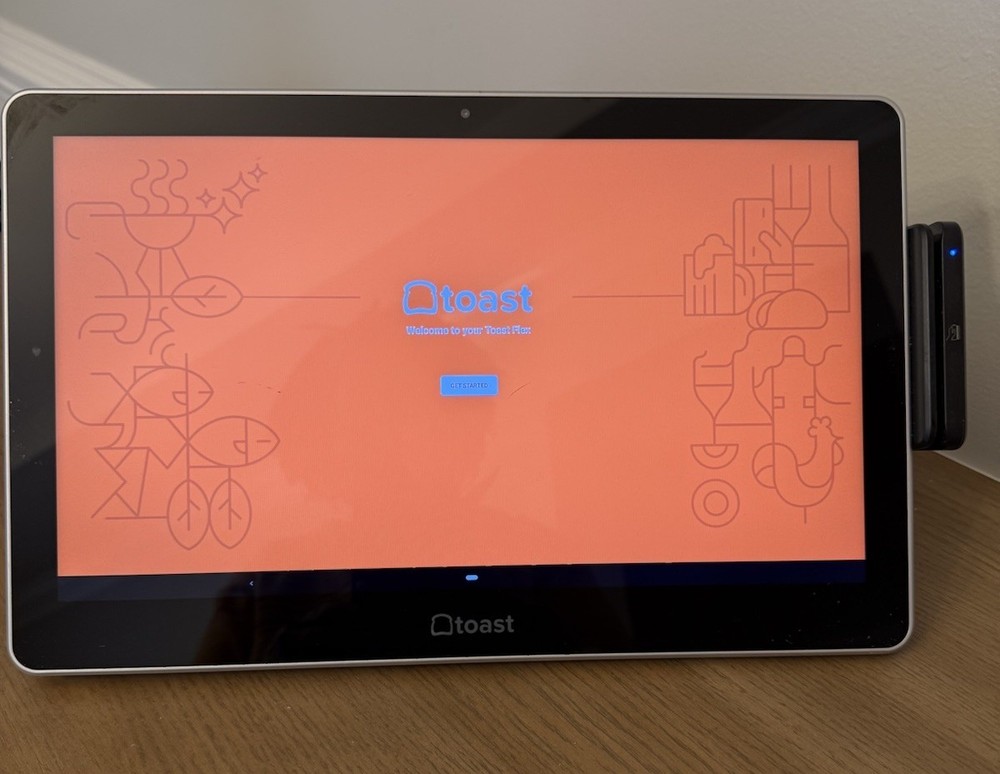 Toast Flex 14" POS Terminal Workstation TT200 + TD200 Card Reader TESTED & RESET