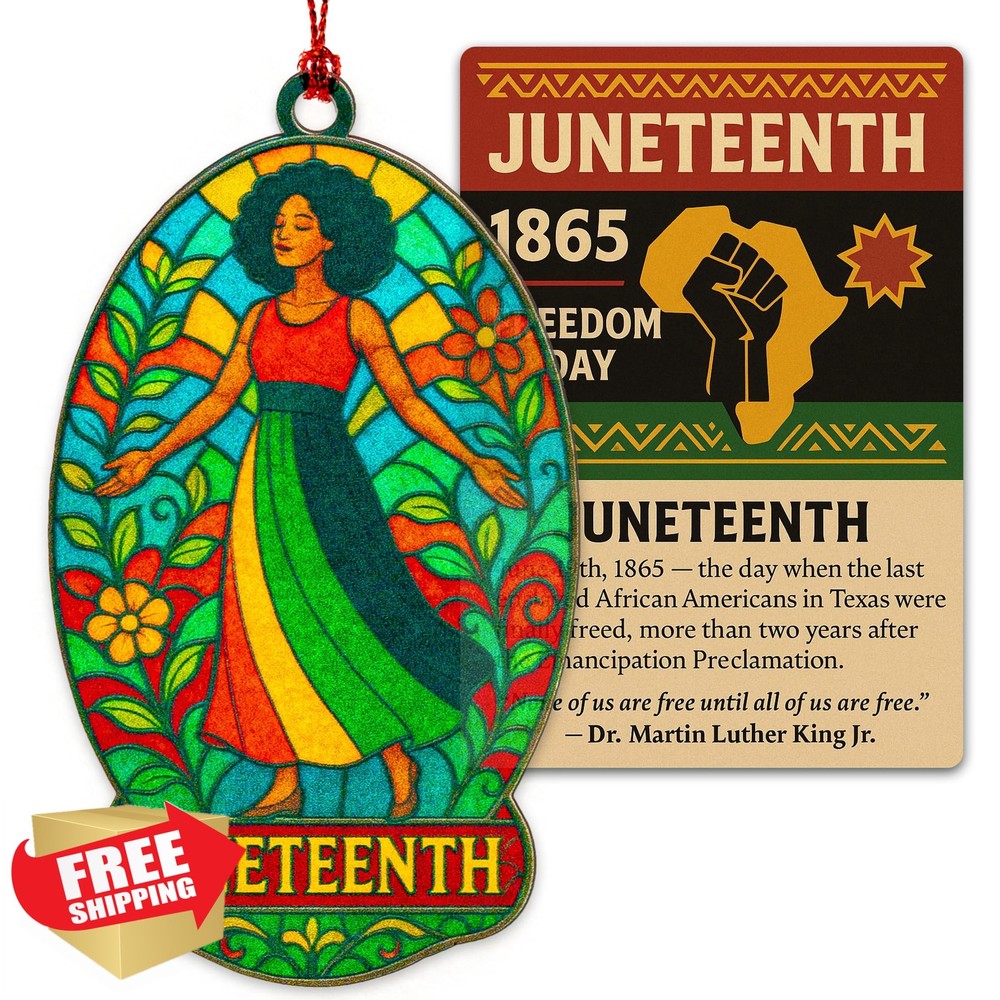 Rusaten Juneteenth Decorations Celebration Suncatcher Decor, Black History Mo...