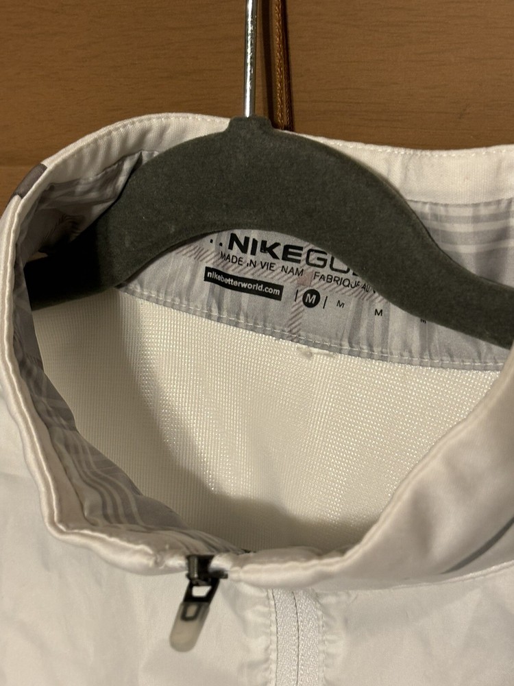 Nike Golf Windbreaker Jacket Men's Size M Medium Lite Collared White