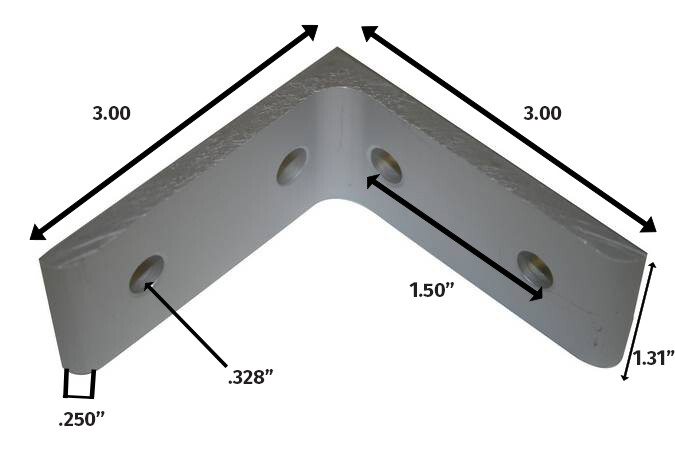 8020 EQUIVALENT Aluminum 15 Series 4 Hole Inside Corner Bracket #4301