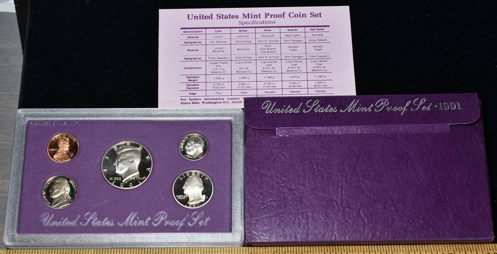 1991-S U.S. Mint Proof Set 5 Coins - Pristine Hand Picked Set