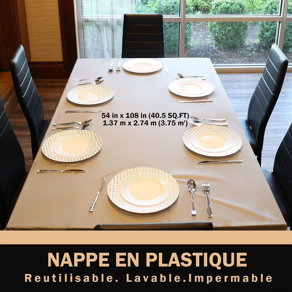 3 Pack Plastic Tablecloths 54"x 108" Washable Rectangle Plastic Table Covers New