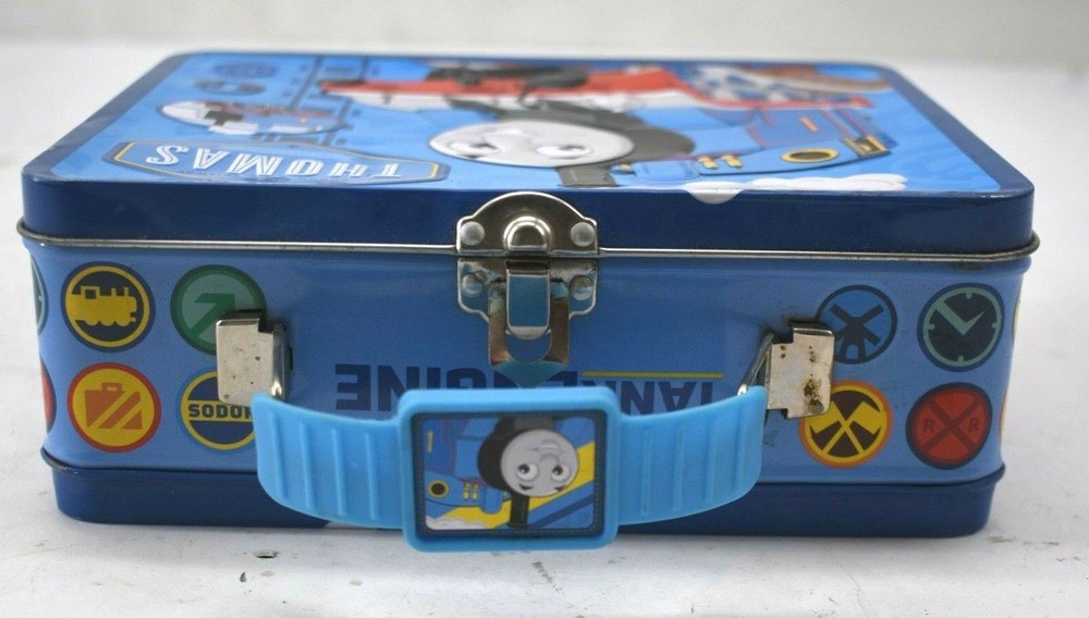 Thomas The Train Tank Engine Sodor Railway Square All Tin Lunch Box Blue