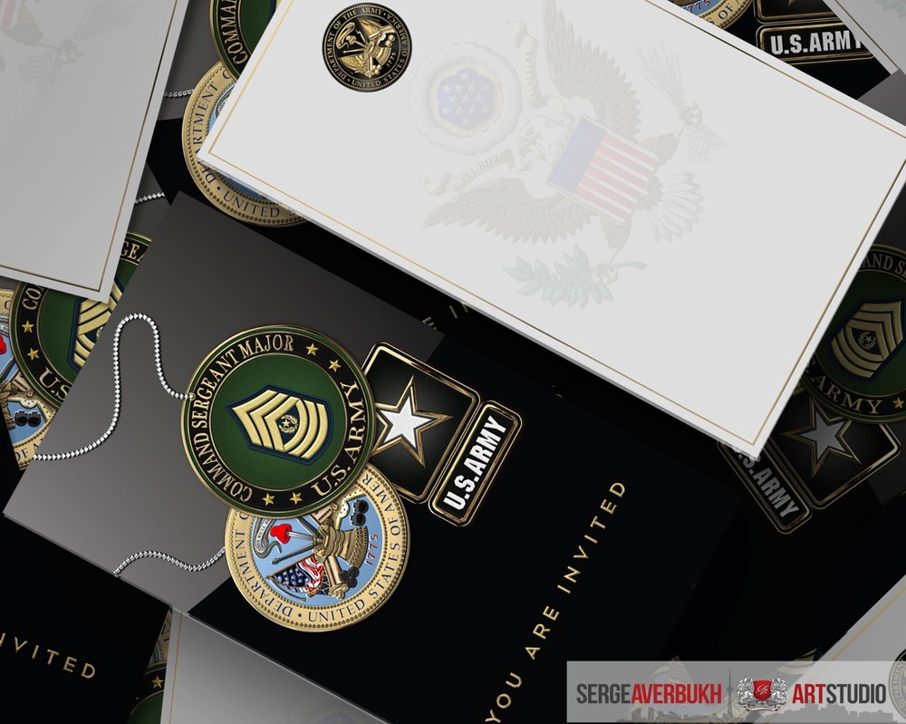 Customizable US Army Command Sergeant Major Invitation Template DIGITAL DOWNLOAD