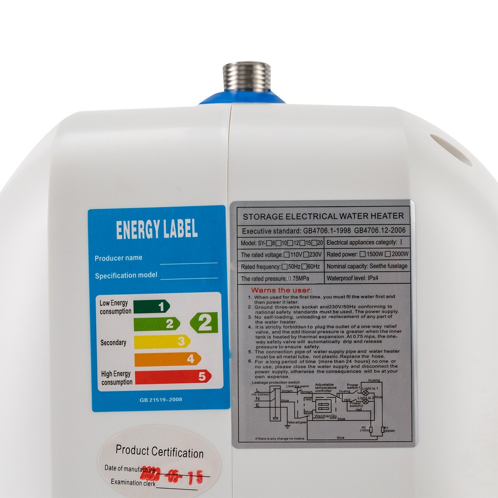 1.6Gal Electric Mini-Tank Water Heater Storage type Hot Water Heater Kitchen RVs