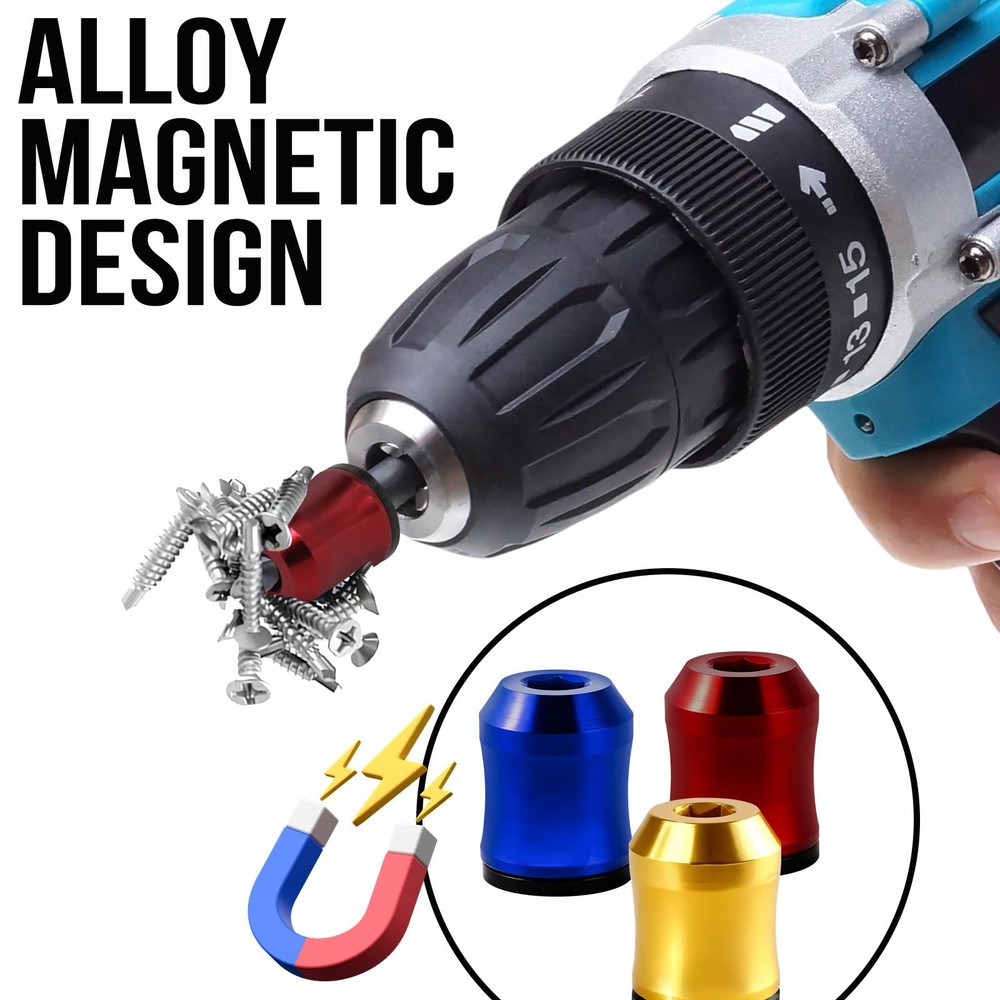 3Pcs Screwdriver Head Magnetic Ring, Screw Ring Set Removable Multicolor