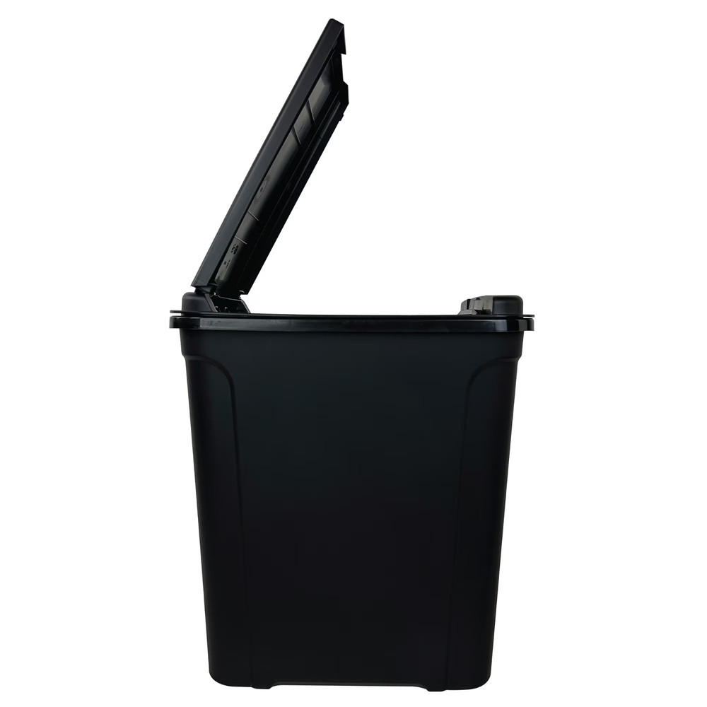 Kitchen Trash Can, 7.6 Gallon Plastic Garbage Bin with Touch Top Lid, Black