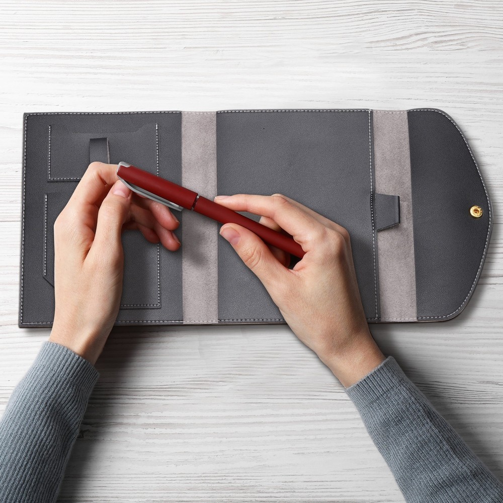 Planner Cover, Leather A5 Notebook Cover, Black