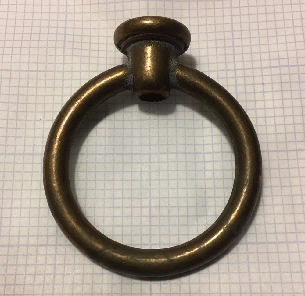 Solid Brass Loop Hook Circle Lamp Finial 2 9/16" H with wire way SHIPPING INCL