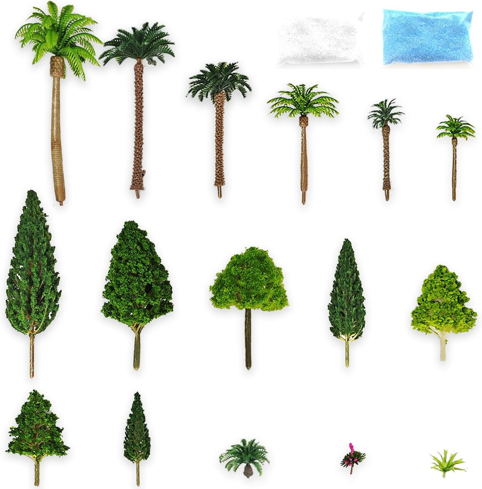 Model Trees, Miniature Palm Trees, 38Pcs, Architecture Tree, Rainforest with San