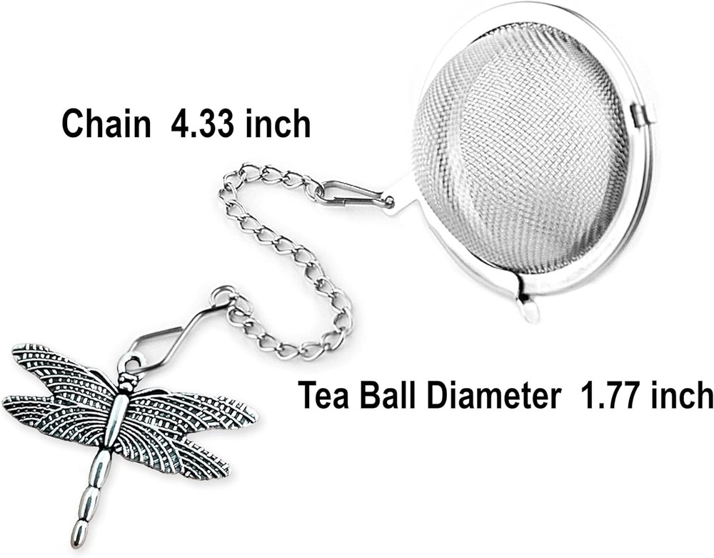 2pcs Tea Infuser,Loose Leaf Tea Steeper Tea Strainer with Charm Handmade Dragonf