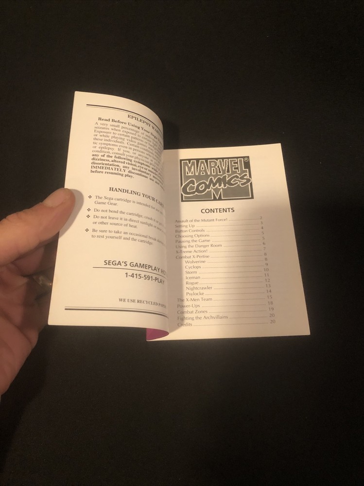 xmen game gear manual