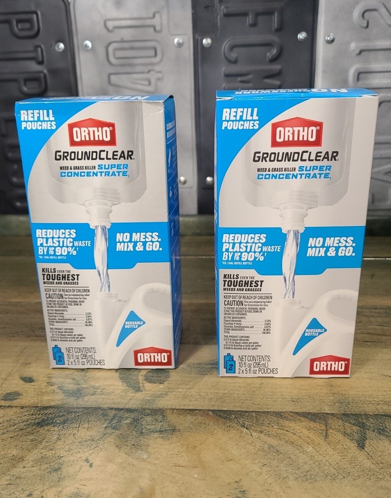 2 Boxes - 2PK  ORTHO GroundClear Super Concentrate Refill Grass Weed Killer