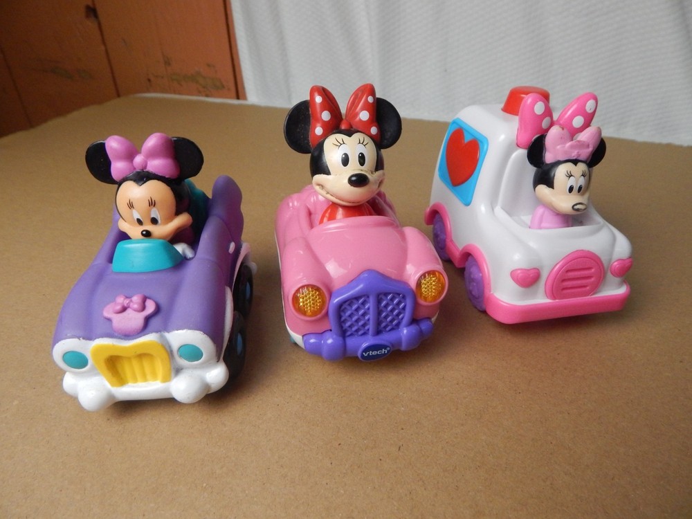 Disney Vehicle Play Set Minnie Mouse Mouse  Lot 3