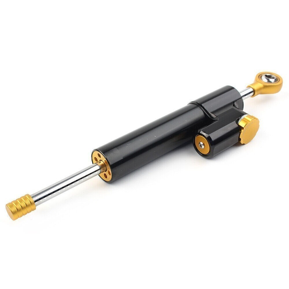 Universal Steering Damper Stabilizer Linear Reversed Safety Control Black & Gold
