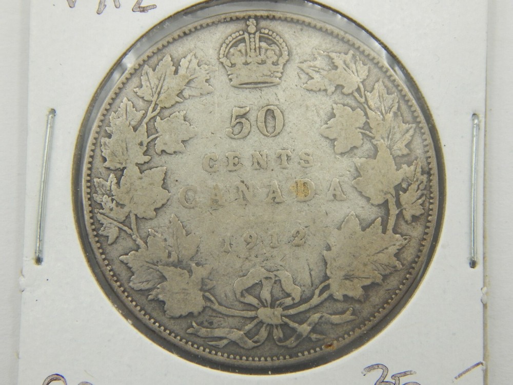1912 Canada Silver 50 Cent Coin