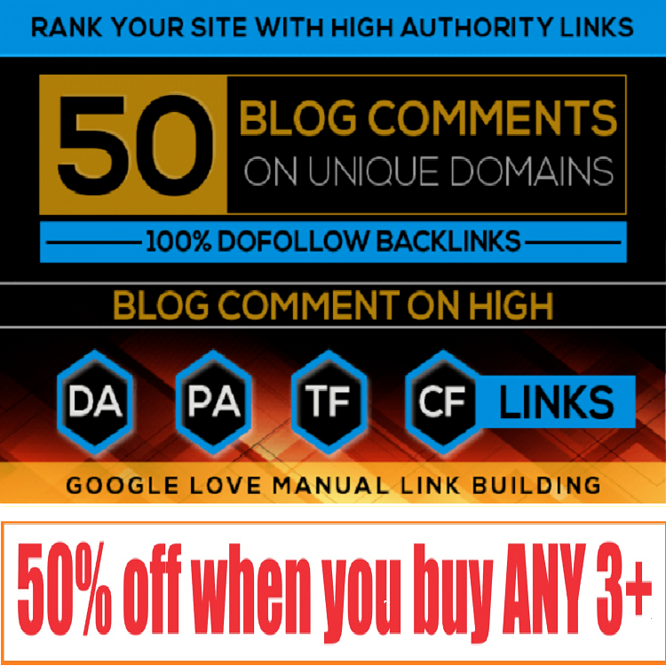 50 High Quality Dofollow Blog comment Backlinks