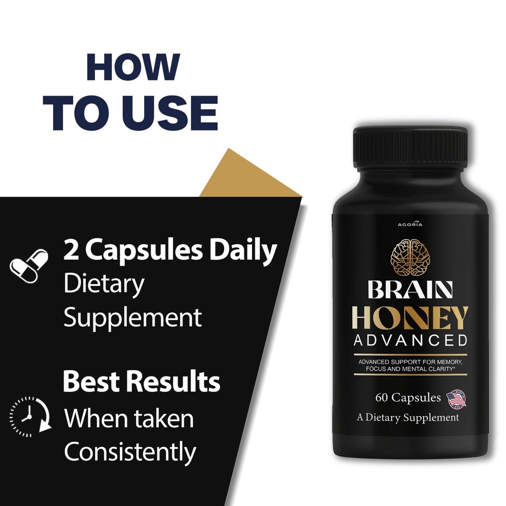 ( 3 Pack) Brain Honey Advanced Support Vitamin Supplement BrainHoney Capsules