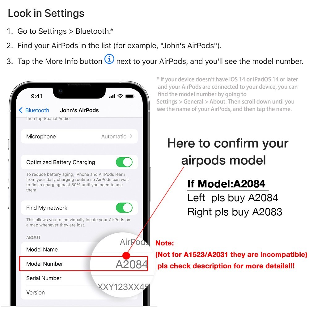 Earbuds For Apple Airpods Pro A2083 Bluetooth Right Side Replacement