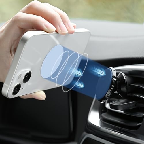 Phone Magnets - Universal Metal Plates, 2 Rectangular and 2 Round with A white